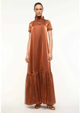 STAUD | Dresses | Staud Gianna Halter Maxi Dress In Orange | Poshmark